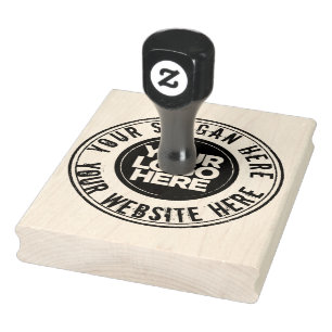 Large Grunge Distressed Round Logo Personalised Rubber Stamp