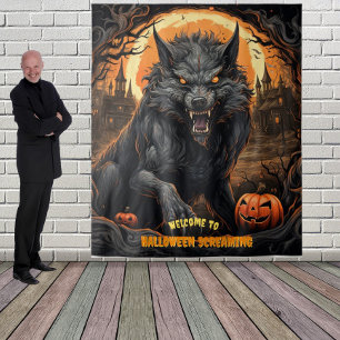 Large Halloween Werewolf Hanging Backdrop Tapestry