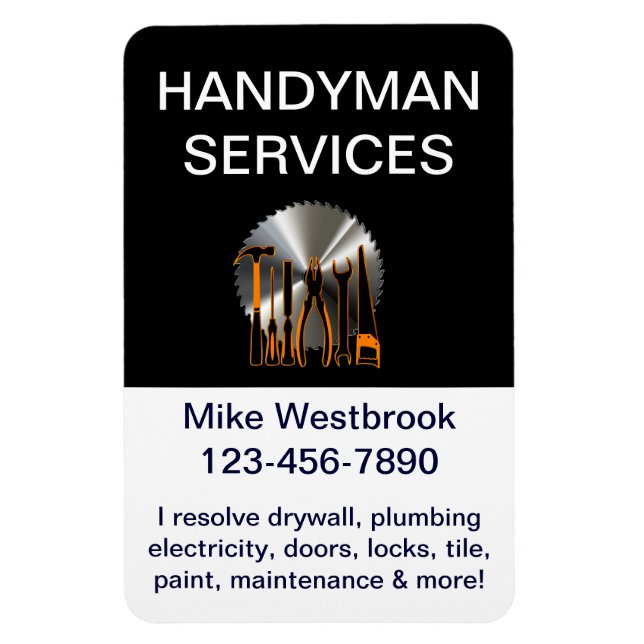 Large Handyman Business Magnets (Vertical)