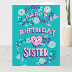 Large Happy Birthday to my Sister Personalised  Card