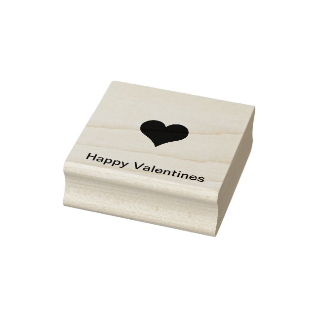 Large Heart saying Happy Valentines Rubber Stamp (Stamp)