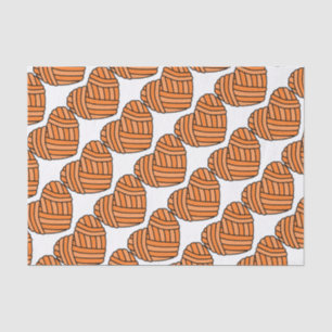 Large Heart Shaped Ball of Yarn (Orange) Tissue Paper