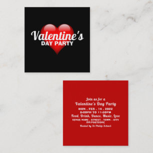 Large Heart, Valentine's Day Party Ticket Invite
