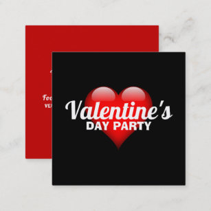 Large Heart, Valentine's Day Party Ticket Invite