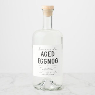 Large Homemade Aged Eggnog Bottle Label