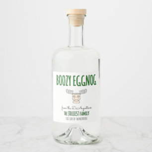 Large Homemade Boozy Eggnog Bottle Label