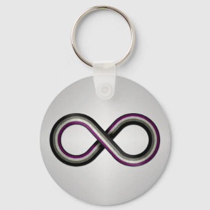 Large Infinity Vector Symbol Striped with Asexual  Key Ring