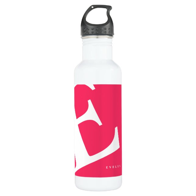 Large Initial | Modern Typography | Pink 710 Ml Water Bottle (Front)