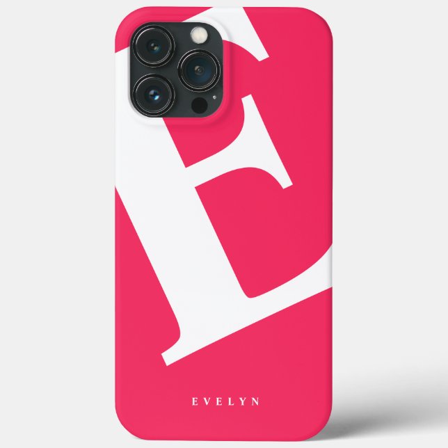 Large Initial | Modern Typography | Pink Case-Mate iPhone Case (Back)
