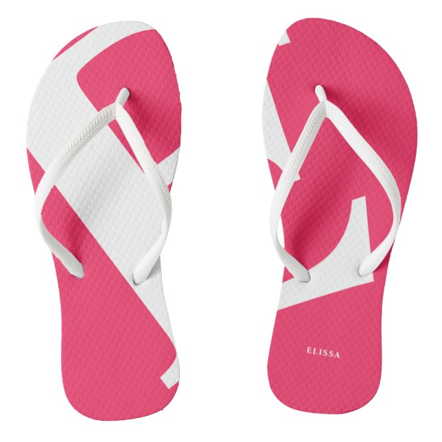 Large Initial | Modern Typography | Pink Thongs (Footbed)