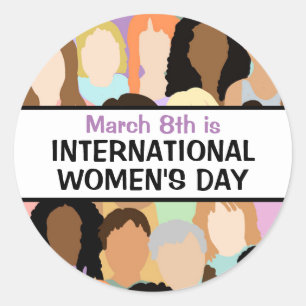 Large International Women's Day - March 8th  Classic Round Sticker
