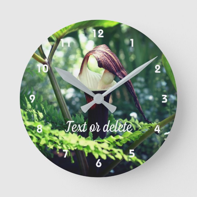 Large Jack In The Pulpit Flower Personalized Round Clock (Front)