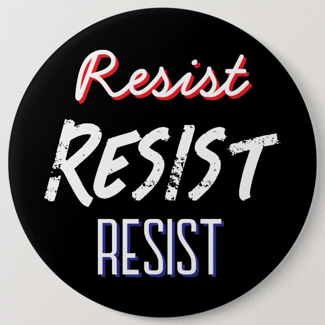 Large Jumbo-Sized Resist | Anti-Trump Protest  6 Cm Round Badge (Front)