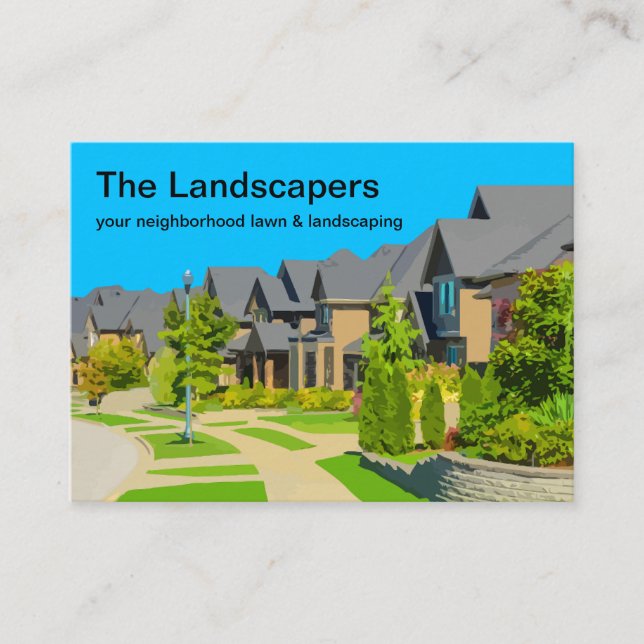 Large Landscaping Lawn Service Business Cards (Front)