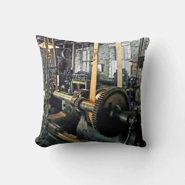 Large Lathe in Machine Shop Cushion (Front)