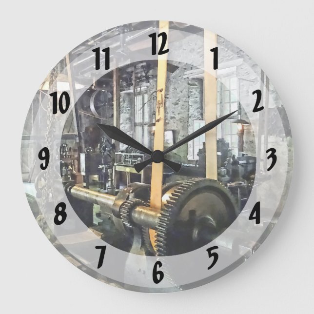 Large Lathe in Machine Shop Large Clock (Front)