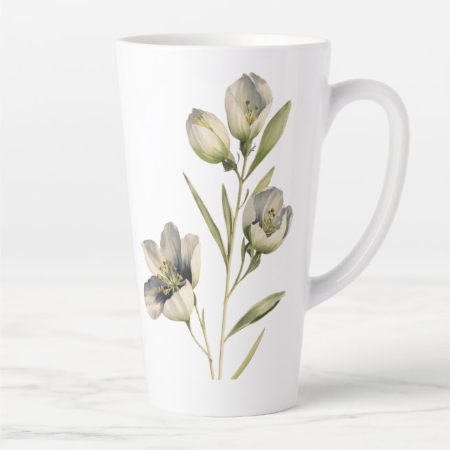 Large Latte Mug - Blossoming Design (17oz) (Right)