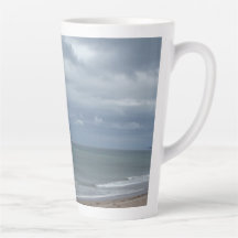 Large latte mug ocean dramatic sky