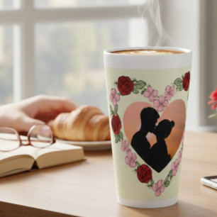 Large Latte Mug Personalized Photo Frame – Heart o