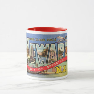 Large Letter Greeting, Newark, NJ Vintage Style Mug