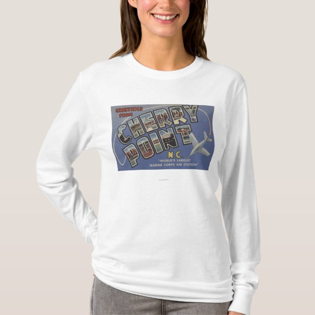 Large Letter Scenes - Cherry Point, NC T-Shirt (Front)