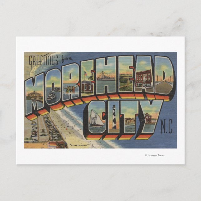 Large Letter Scenes - Morehead City, NC Postcard (Front)