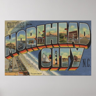 Large Letter Scenes - Morehead City, NC Poster
