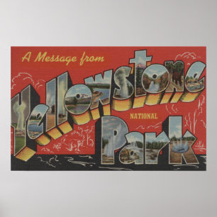 Large Letter Scenes - Yellowstone Nat'l Park, WY Poster