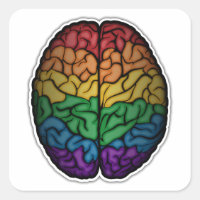 Large LGBTQ Pride Rainbow Brain Vector