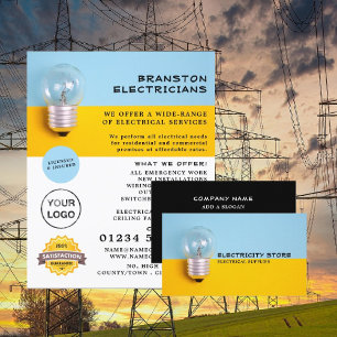 Large Lightbulb, Electrician Business Card