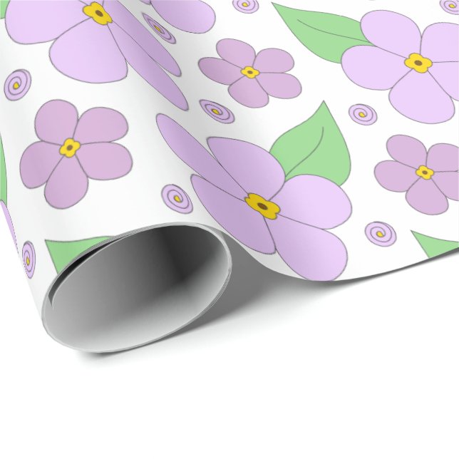 Large Lilac Flowers Pattern Wrapping Paper (Roll Corner)