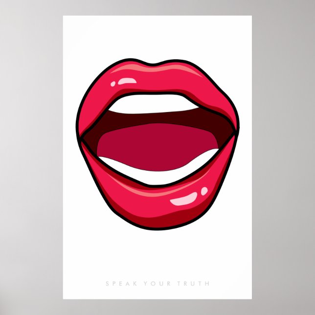 Large Lips | Retro Pop Art Poster 60s 70s | Quote (Front)