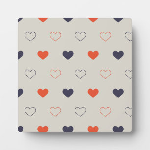 Large - Lovely hearts / orange cream dark Plaque
