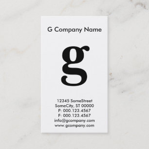 large lower monogram business card