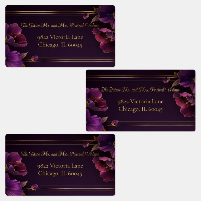 Large Luminous Violets Purple Return Address (Group)