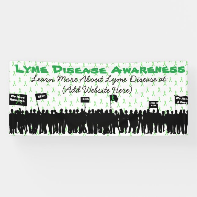 Large Lyme Disease Awareness Protest Sign Banner (Horizontal)