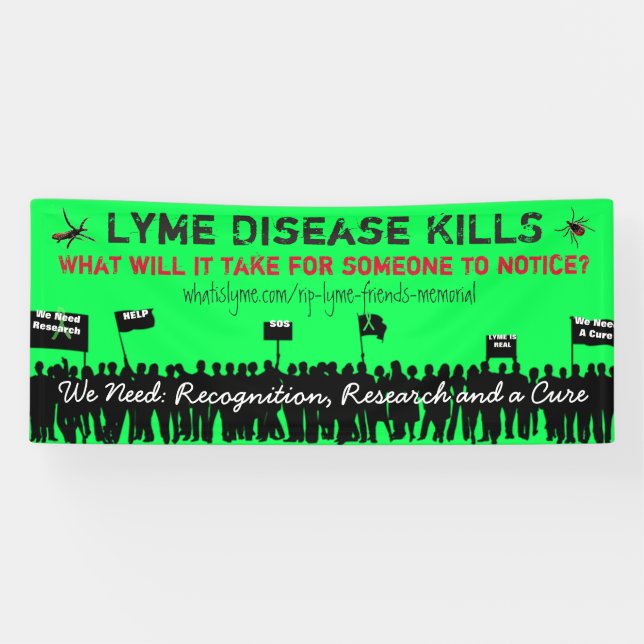 Large Lyme Disease Kills Protest Sign Banner (Horizontal)