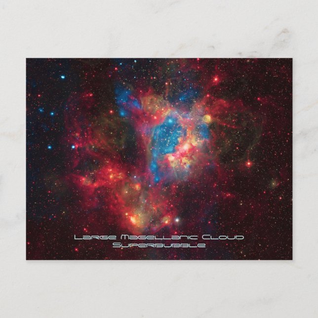 Large Magellanic Cloud Superbubble in Nebula N44 Postcard (Front)