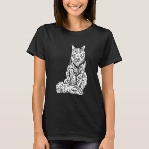 Large Maine Coon Cat With Fluffy Long Coat T-Shirt