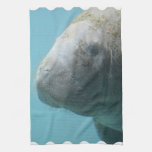 Large Manatee Underwater Tea Towel