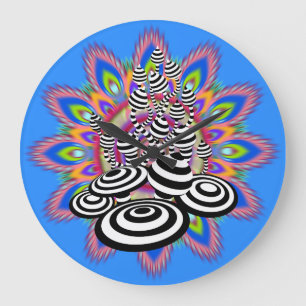 Large Mandala Magic Mushroom wall clock
