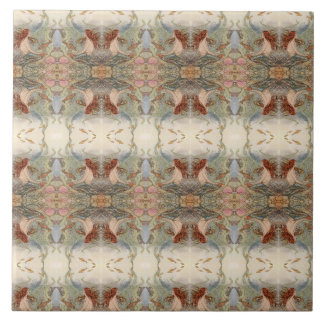 Large Mirror Imaged Mermaid Ceramic Tile