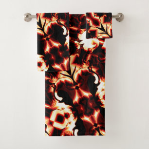 Large mirroring of lightly sculpted shapes bath towel set