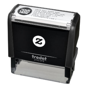 Large Modern Business Logo Return Address 6 lines Self-inking Stamp