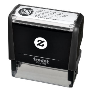 Large Modern Business Logo Return Address 6 lines Self-inking Stamp