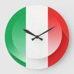 Large Modern Italian Flag Wall Clock