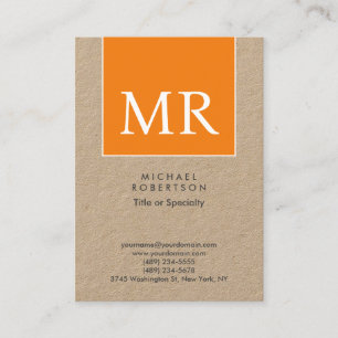 Large Modern Monogram Professional Premium Kraft Business Card