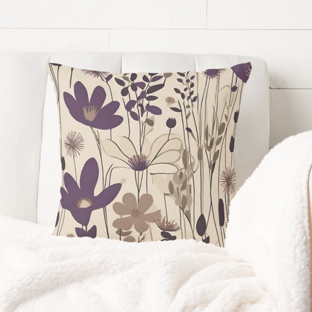 Large Modern Purple Eggplant Flower Cushion (Creator Uploaded)