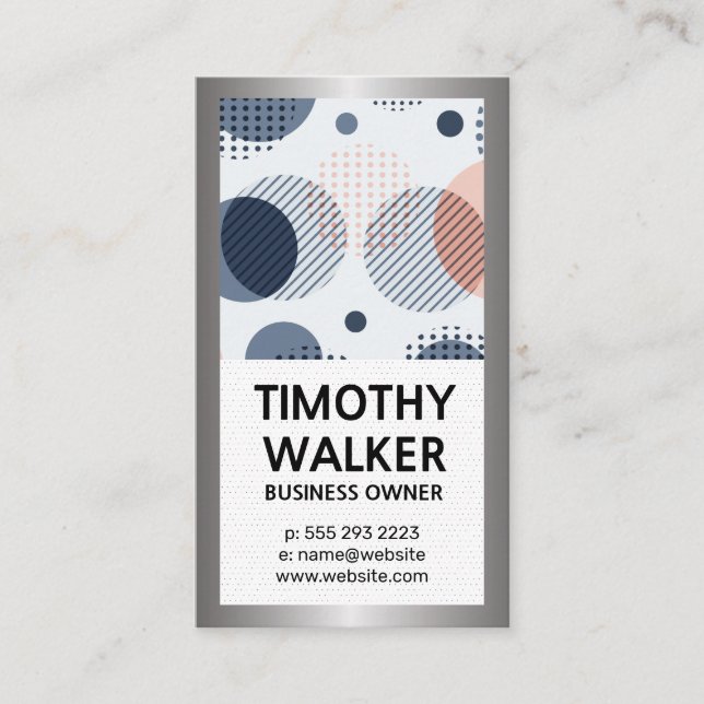 Large Monogram | Abstract Modern Geometric Business Card (Front)