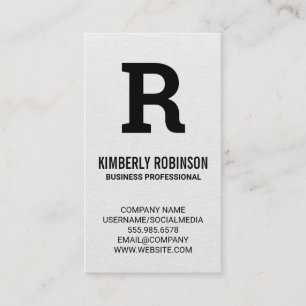 Large Monogram   Canvas Texture Background Business Card